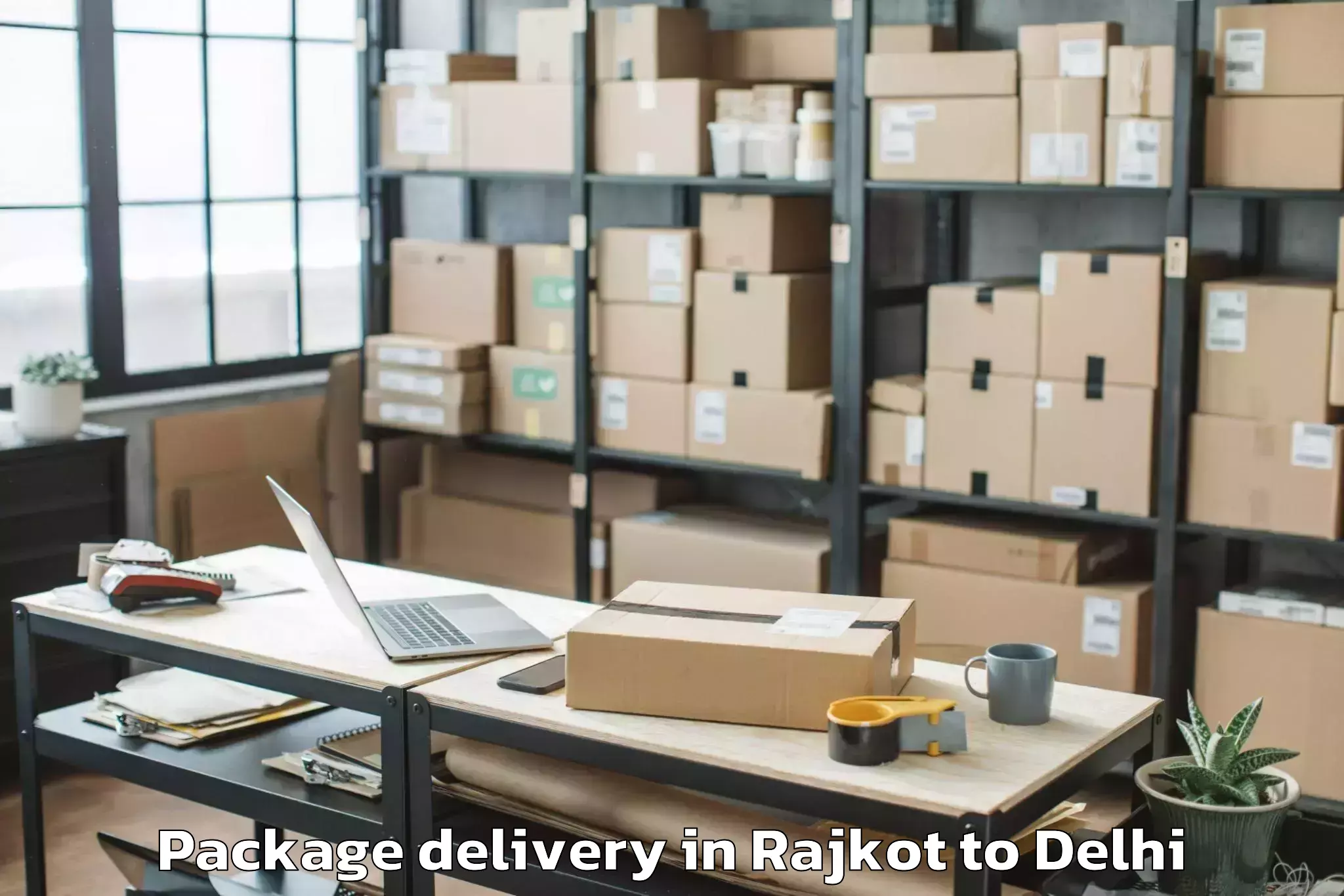 Reliable Rajkot to Omaxe Connaught Place Package Delivery